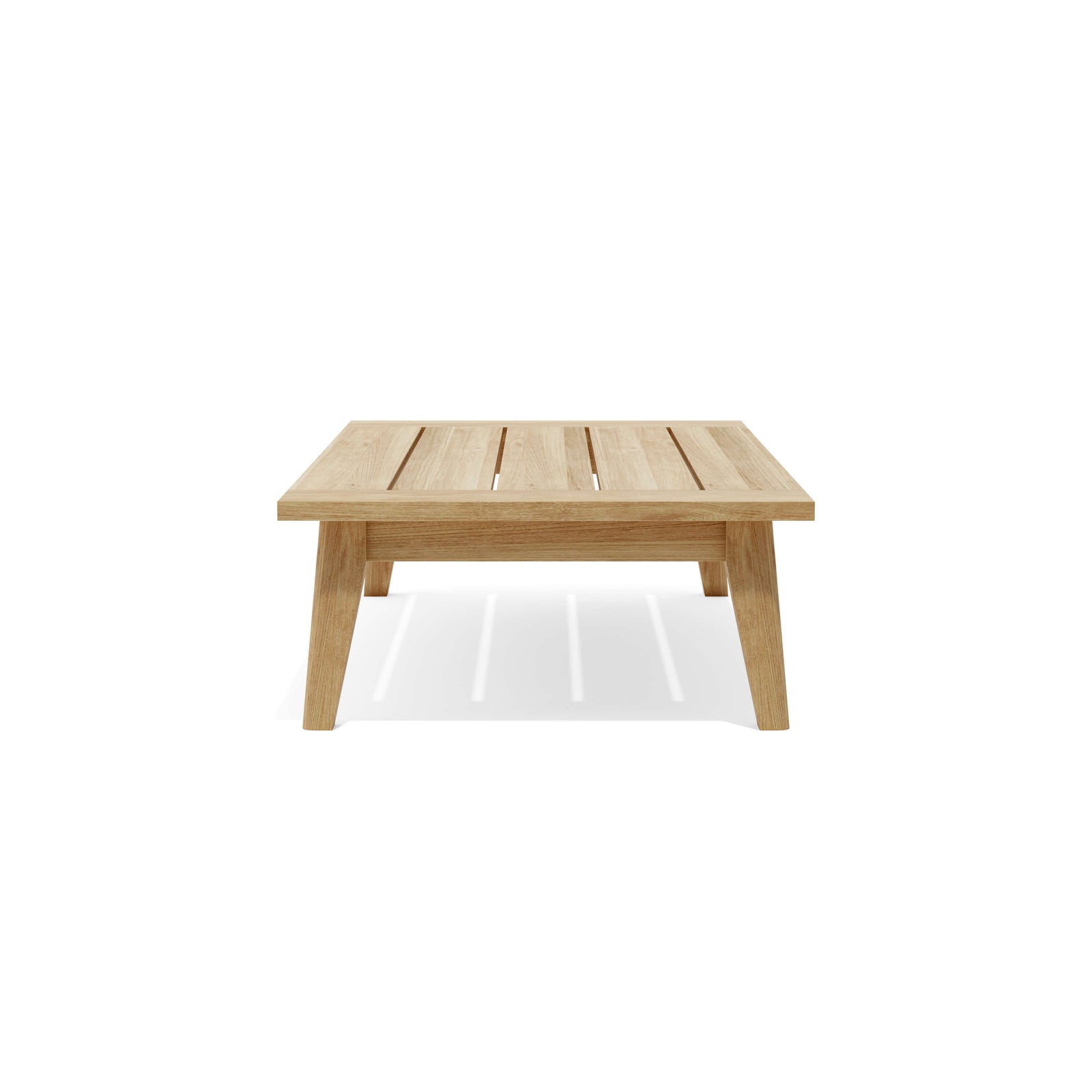 Wooden coffee table on a white background