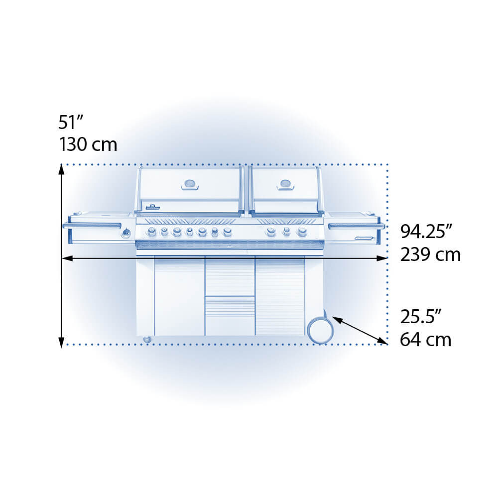 Napoleon PRESTIGE PRO™ 825 RSBI with Power Side Burner, Infrared Rear &amp; Bottom Burners