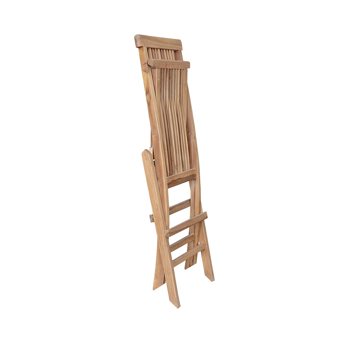 Wooden folding chair on a white background