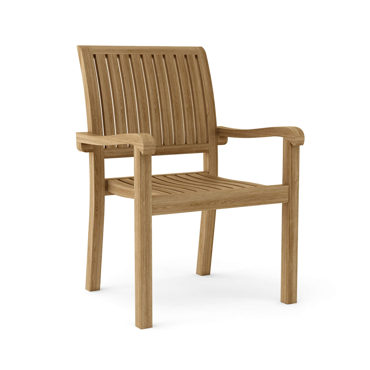 Anderson Teak Aspen Stackable Armchair Set of 4 - four teak outdoor chairs fully assembled