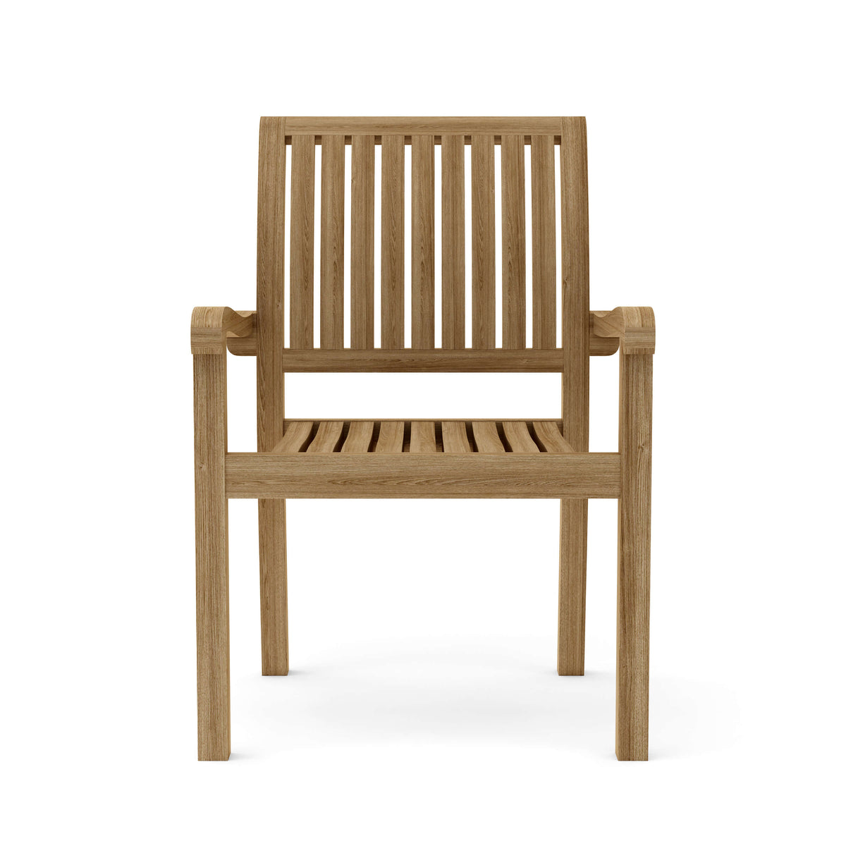 Aspen Stackable Teak Armchair – Set of 4, Fully Assembled