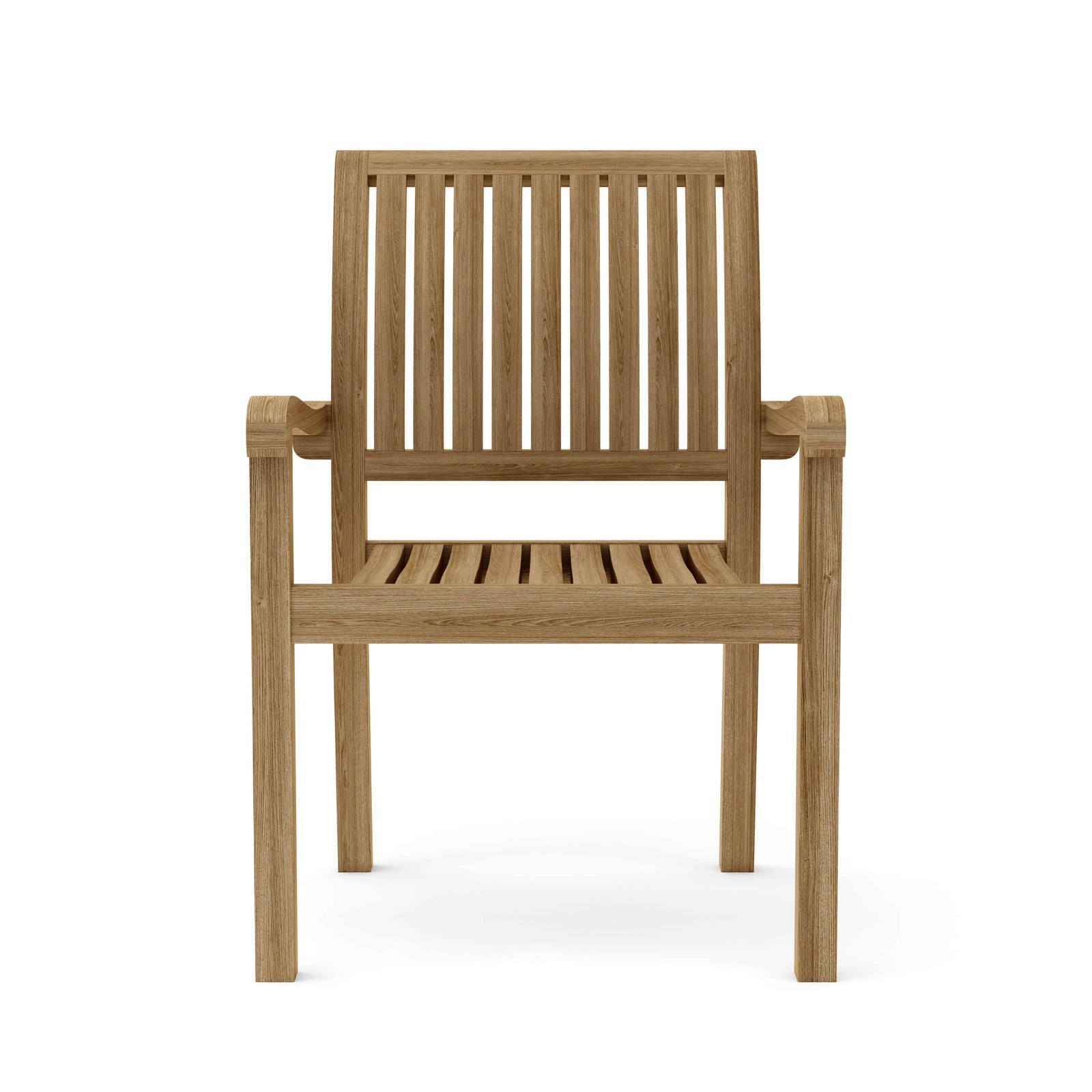 Aspen Stackable Teak Armchair – Set of 4, Fully Assembled
