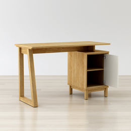 Kathy 47" Writing Desk with Storage & Natural Wood Finish