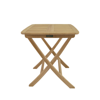 Wooden folding table on a white background