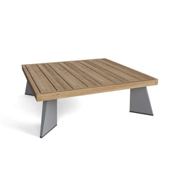 Oxford Platform Square Table – Teak & Aluminum Outdoor Table