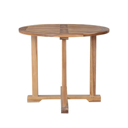 Descanso Windham 5-Piece Teak Outdoor Dining Set - Round Table & 4 Chairs