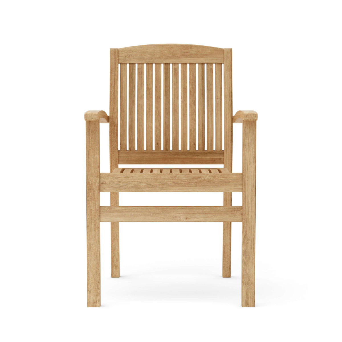 Wooden chair with armrests on a white background