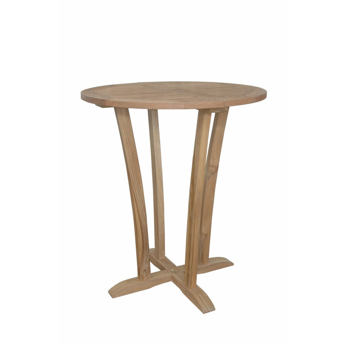 Wooden side table on a white background