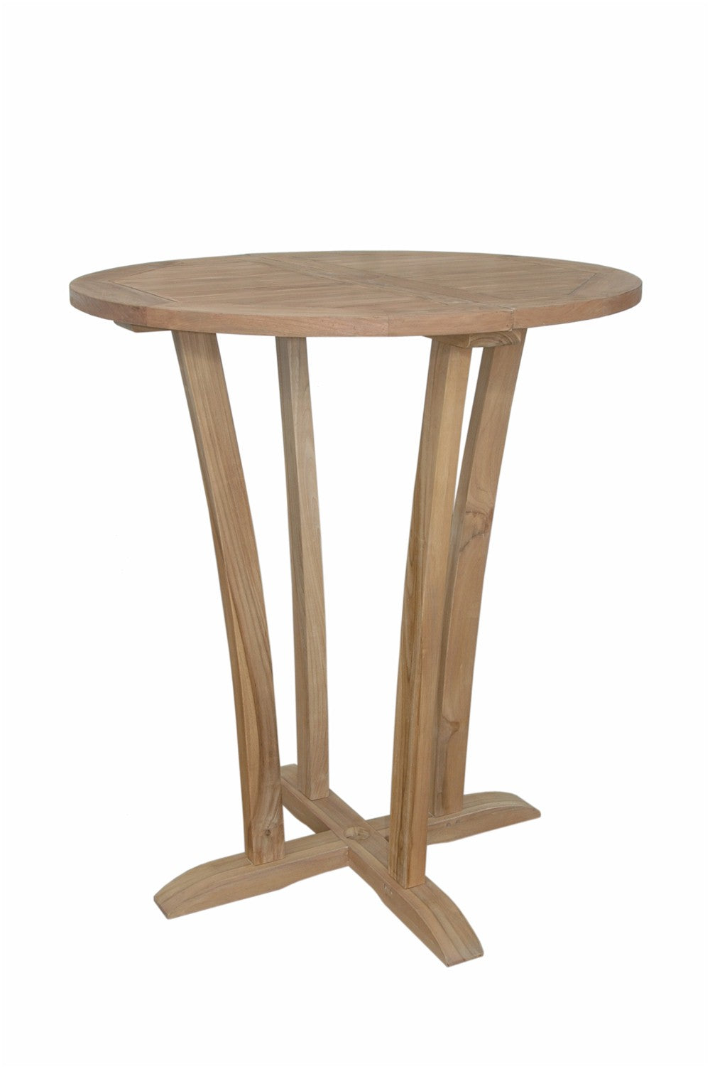 Wooden side table on a white background