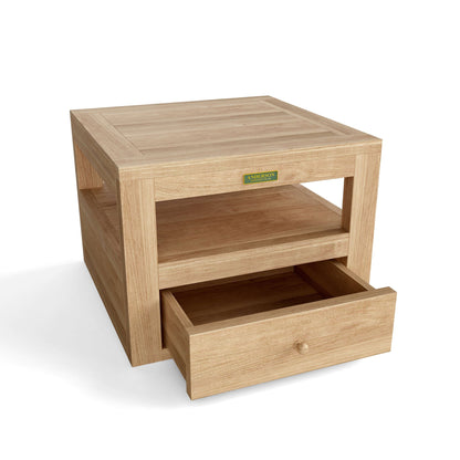 Anderson Teak Copacabana Side Table - angled view showing teak wood grain and legs