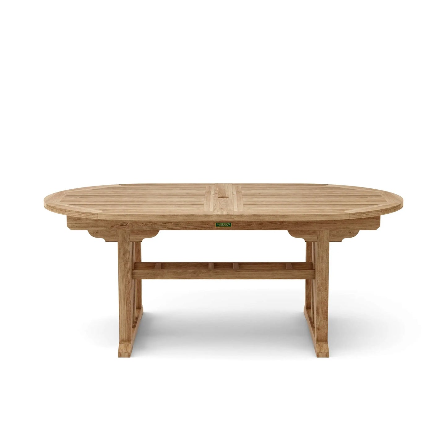 Wooden outdoor table on a white background