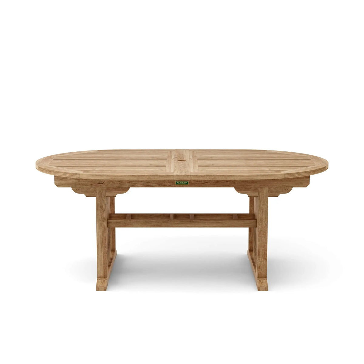 Wooden outdoor table on a white background