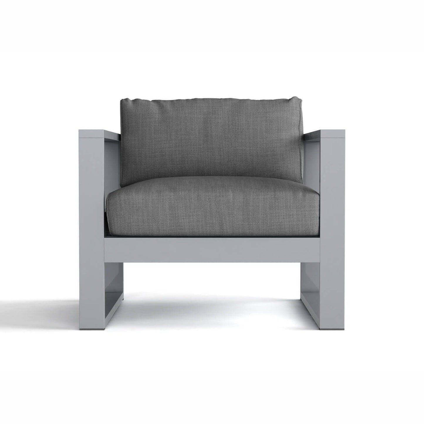 Anderson Teak Lucca Modern Aluminum Deep Seating Armchair Grey - close-up of cushion and frame