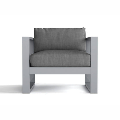 Anderson Teak Lucca Modern Aluminum Deep Seating Armchair Grey - close-up of cushion and frame