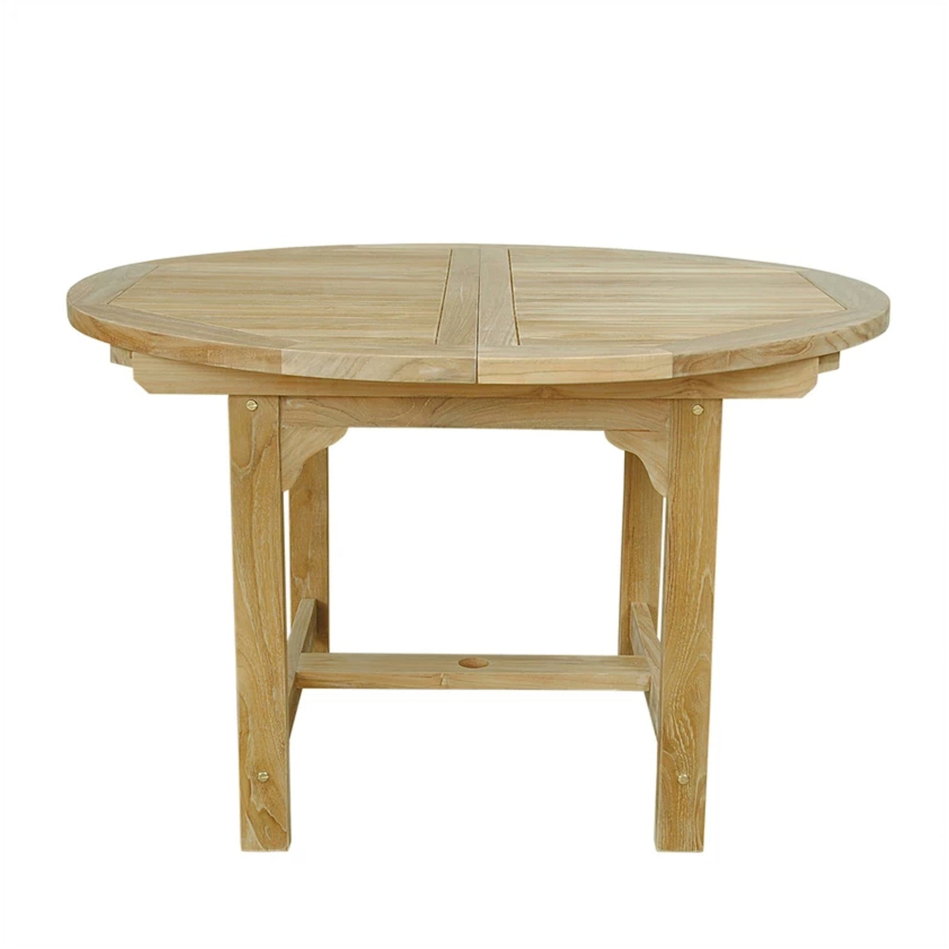 Wooden round table with a white background