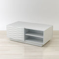 Hinwil Modern White Gloss Coffee Table with Storage and Push-to-Open Drawers