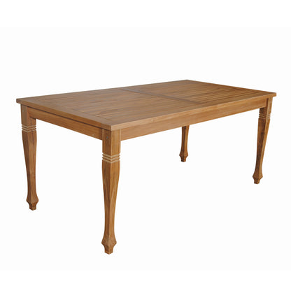 Wooden dining table on a white background