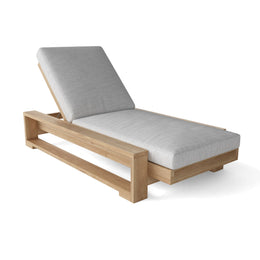 Capistrano Teak Sun Lounger - Modern Outdoor Chaise Lounge