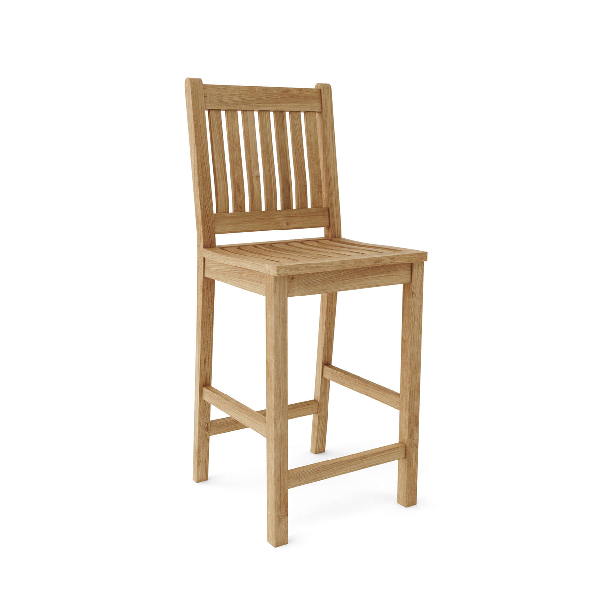 Wooden bar stool on a white background