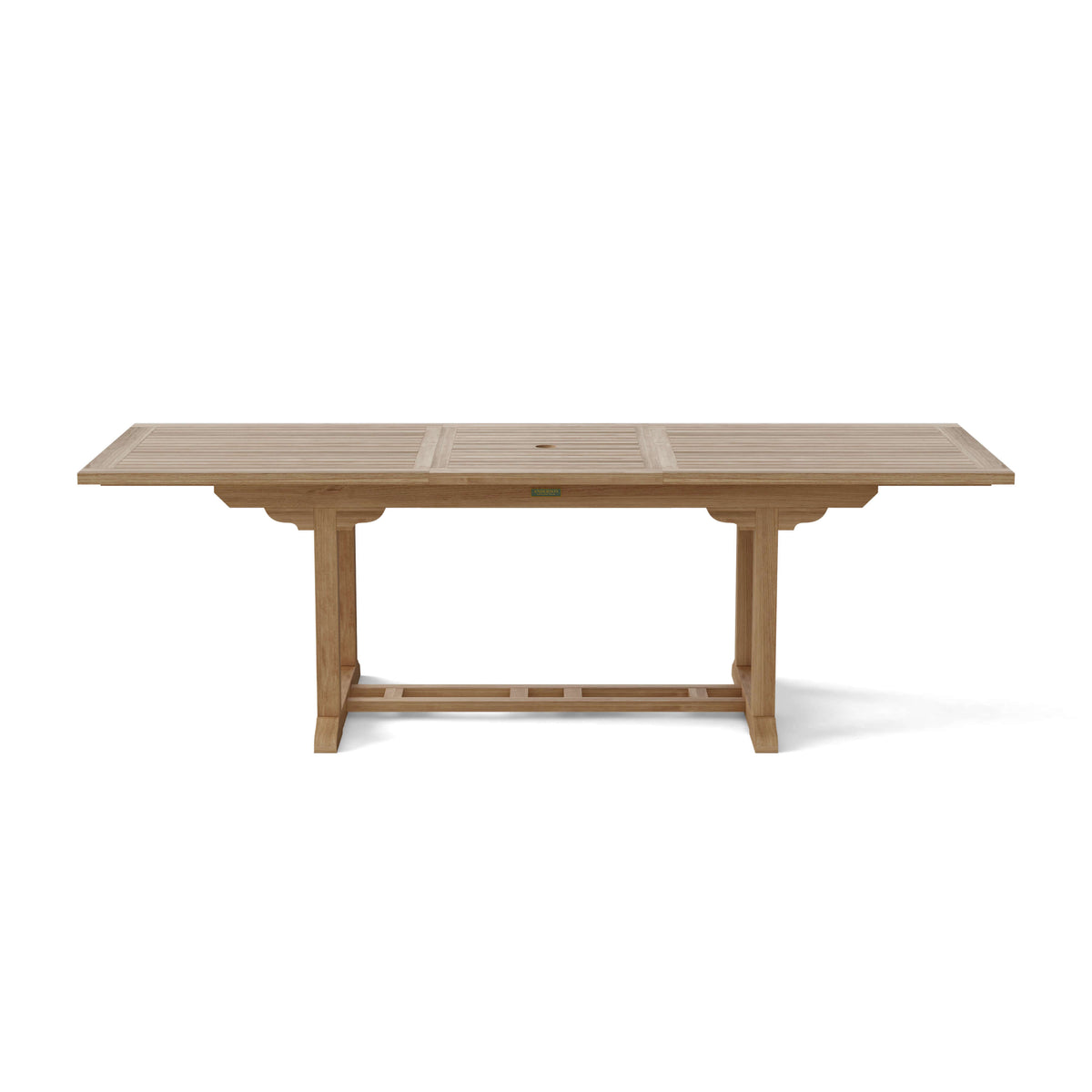 Wooden dining table on a white background