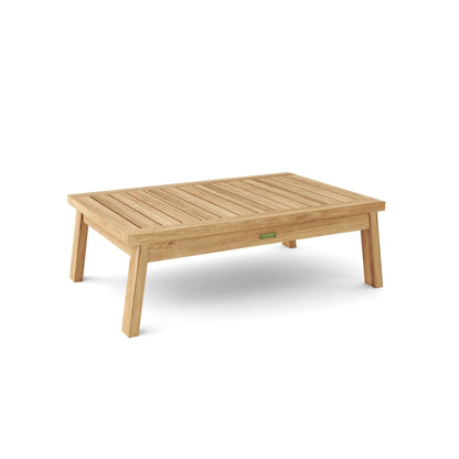 Wooden coffee table on a white background