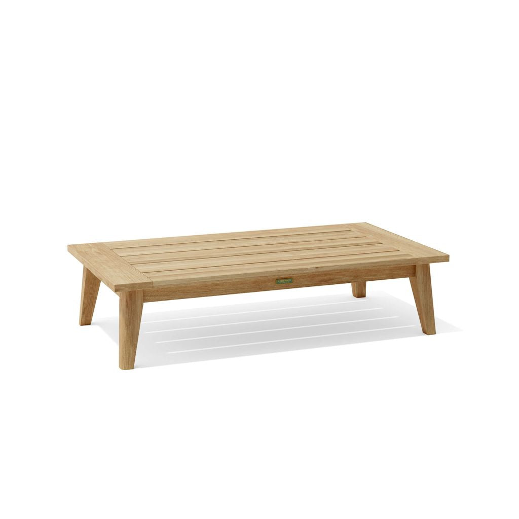 Wooden coffee table on a white background