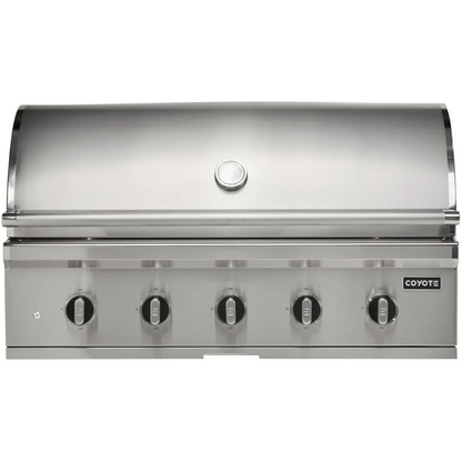 Coyote C-Series 42 Inch Built-In Grill C3CL42 - front view with five Infinity Burners stainless steel