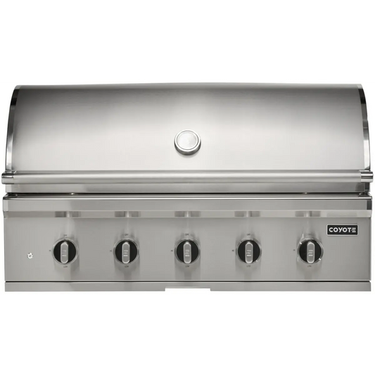 Coyote C-Series 42 Inch Built-In Grill C3CL42 - front view with five Infinity Burners stainless steel