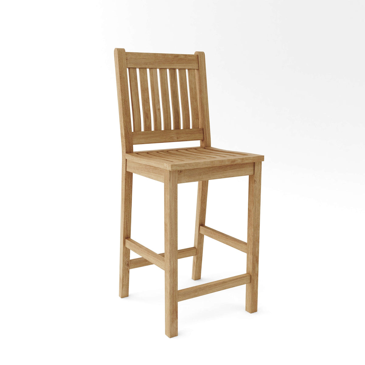 Wooden bar stool on a white background