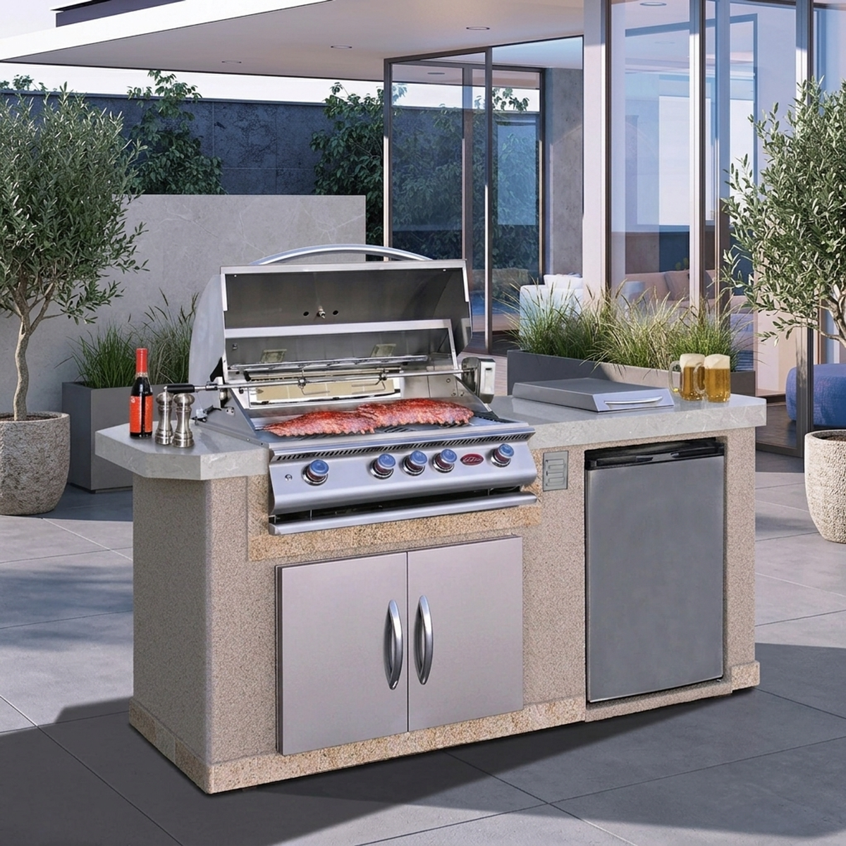 Cal Flame Pacifica Q 7 ft. BBQ Island - BBK701