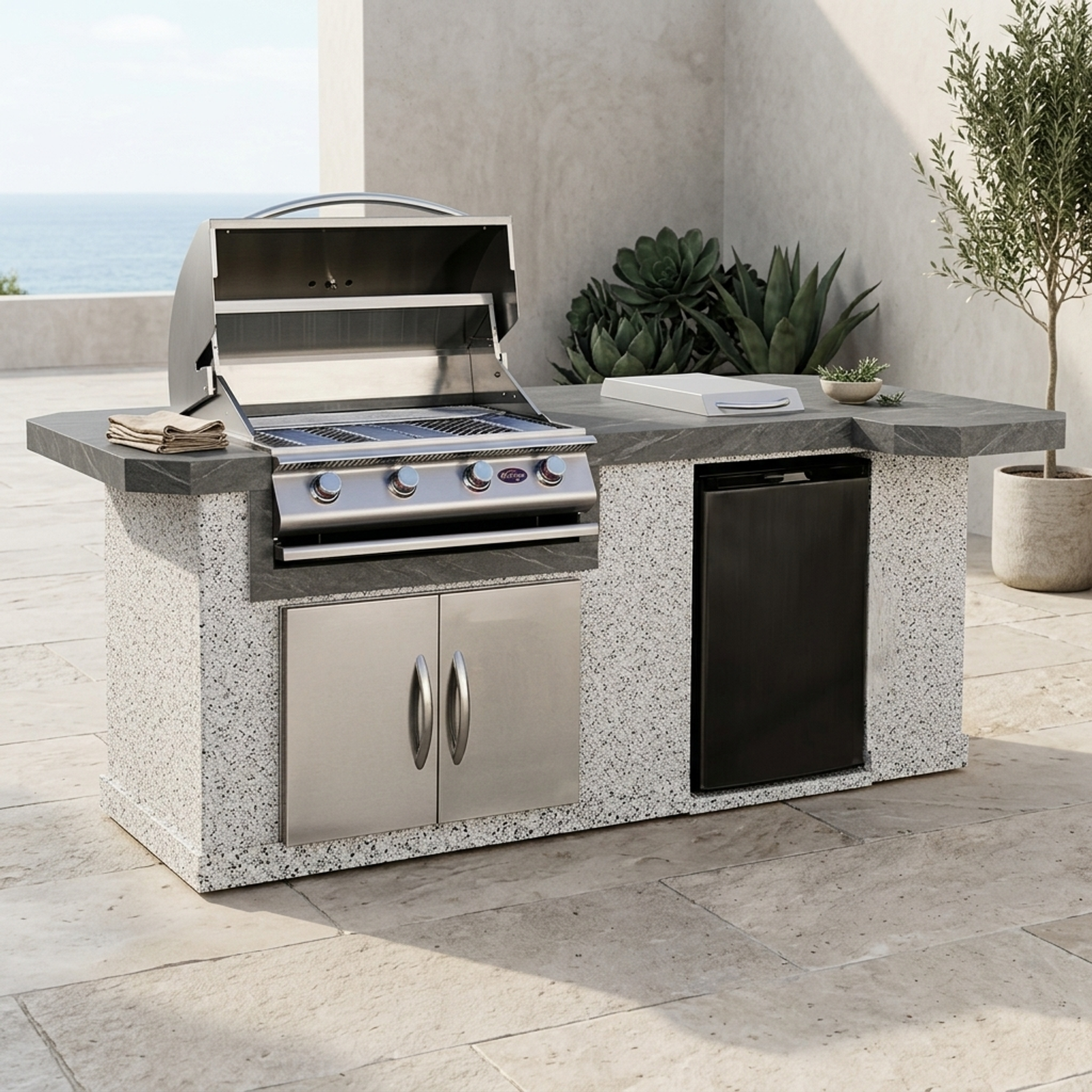 Cal Flame Avalon Q 8 Ft. BBQ Island L-Shaped - BBK820