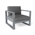 Lucca Modern Aluminum Deep Seating Armchair with Cushion – Grey