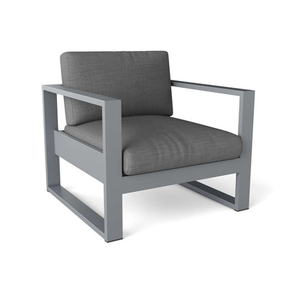 Anderson Teak Lucca Modern Aluminum Deep Seating Armchair Grey - front view with grey cushion