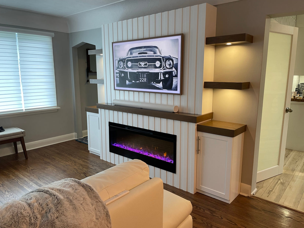 Dimplex BLF5051 custom mantel living room installation