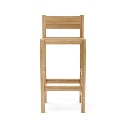 Wooden bar stool on a white background