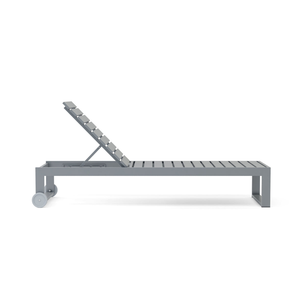 Gray outdoor lounge chair on a white background