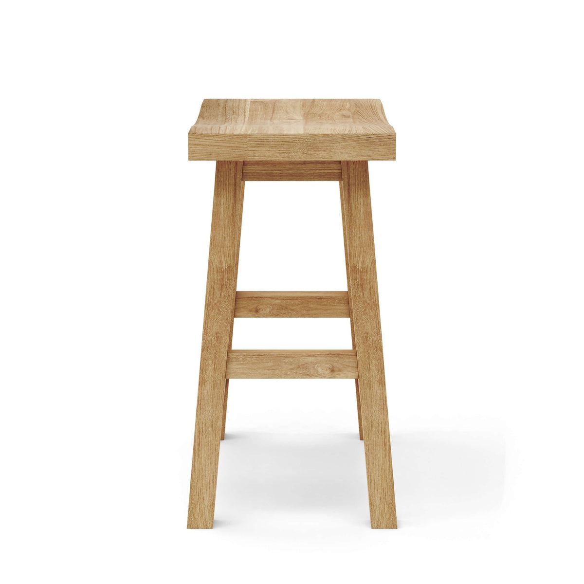 Wooden bar stool on a white background