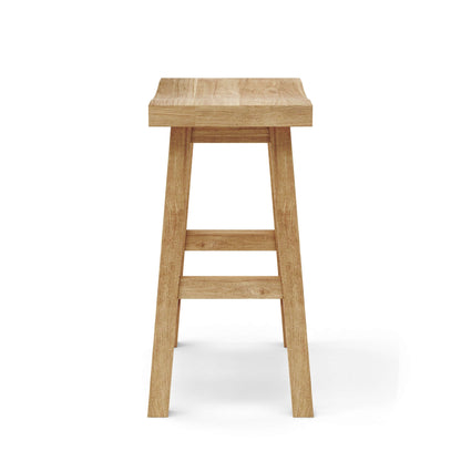 Wooden bar stool on a white background