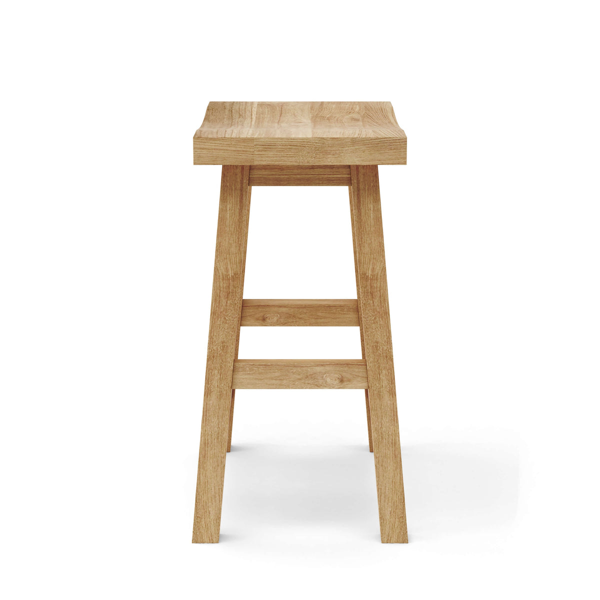 Wooden bar stool on a white background