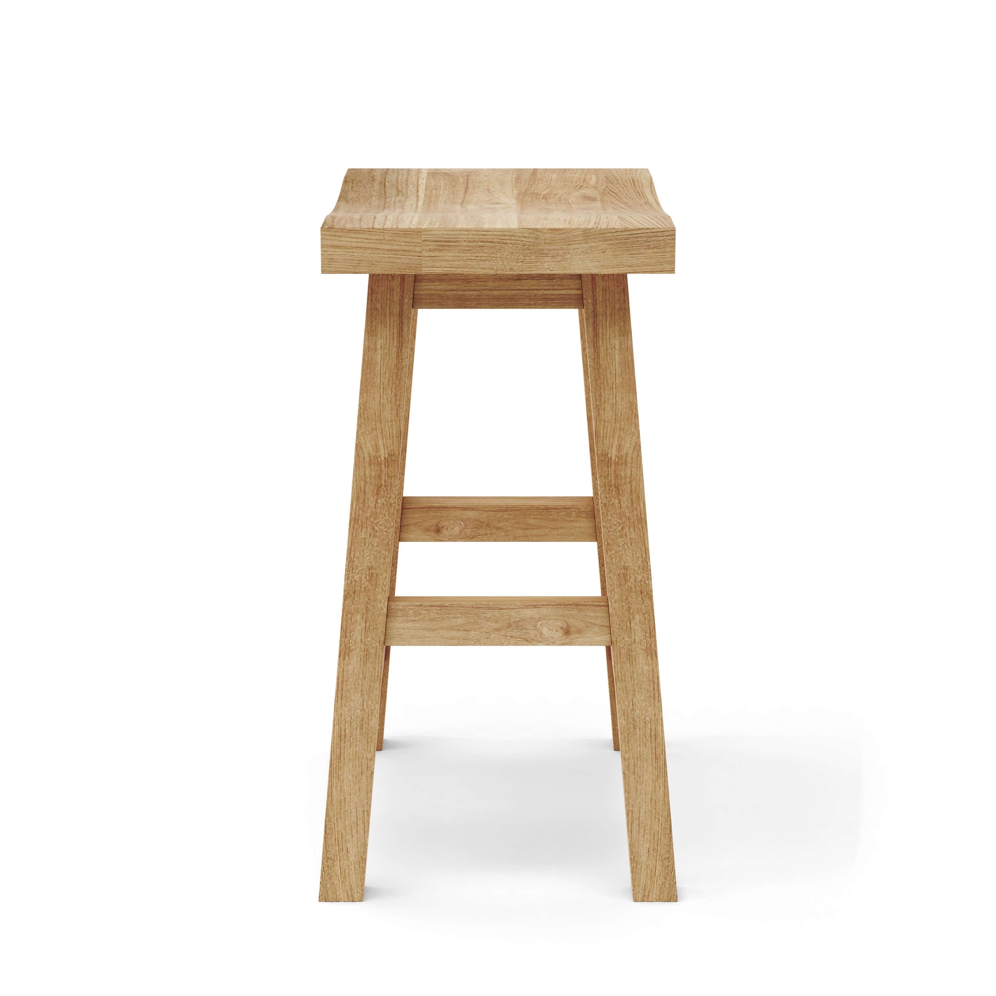 Wooden bar stool on a white background