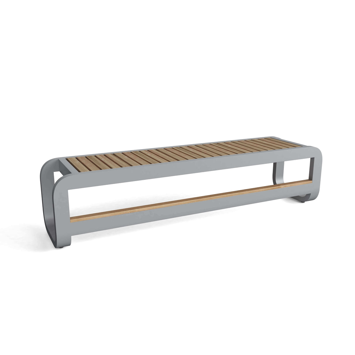 Bench with wooden slats on a white background