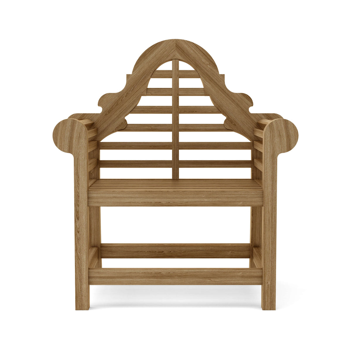 Wooden chair with lattice back on a white background