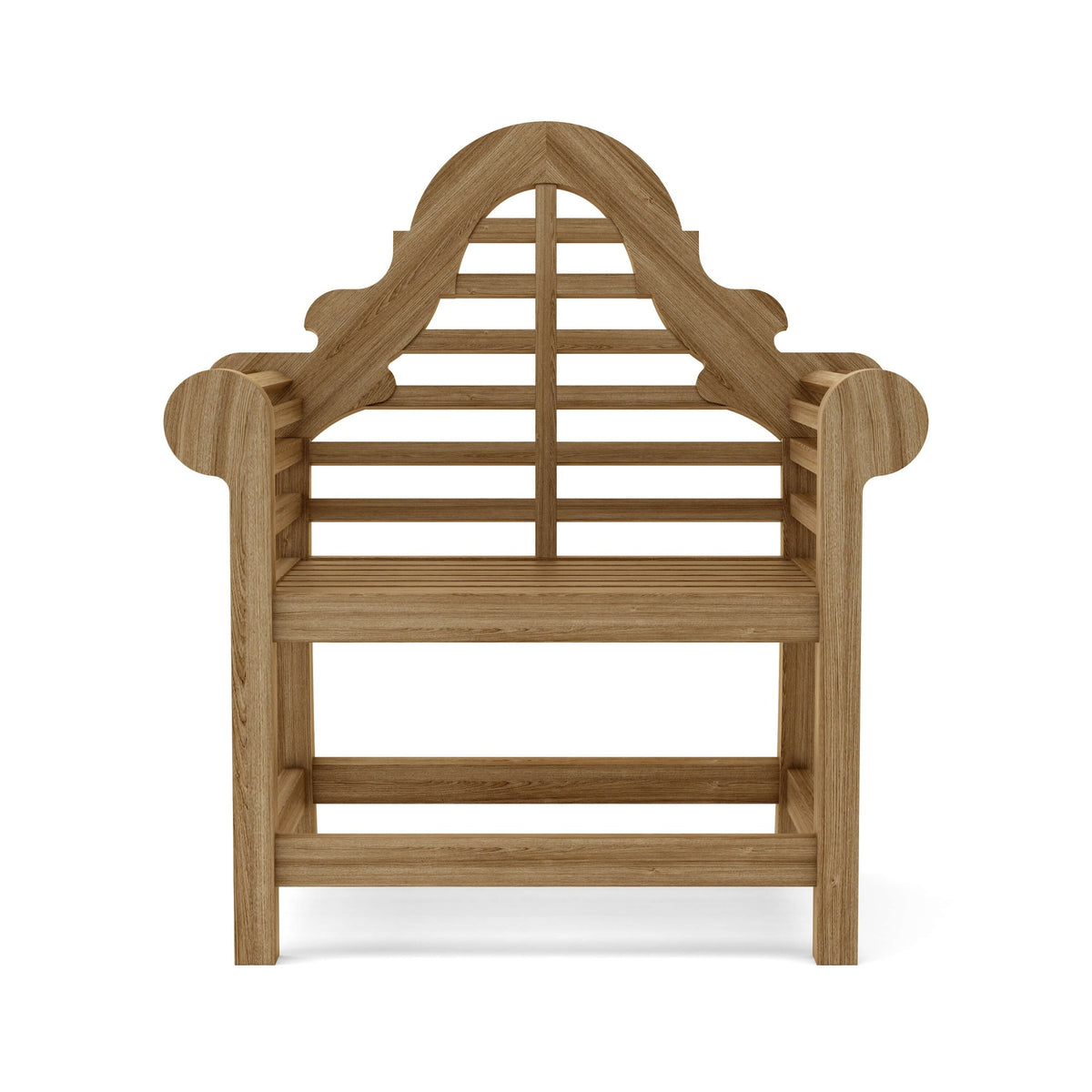 Wooden chair with lattice back on a white background