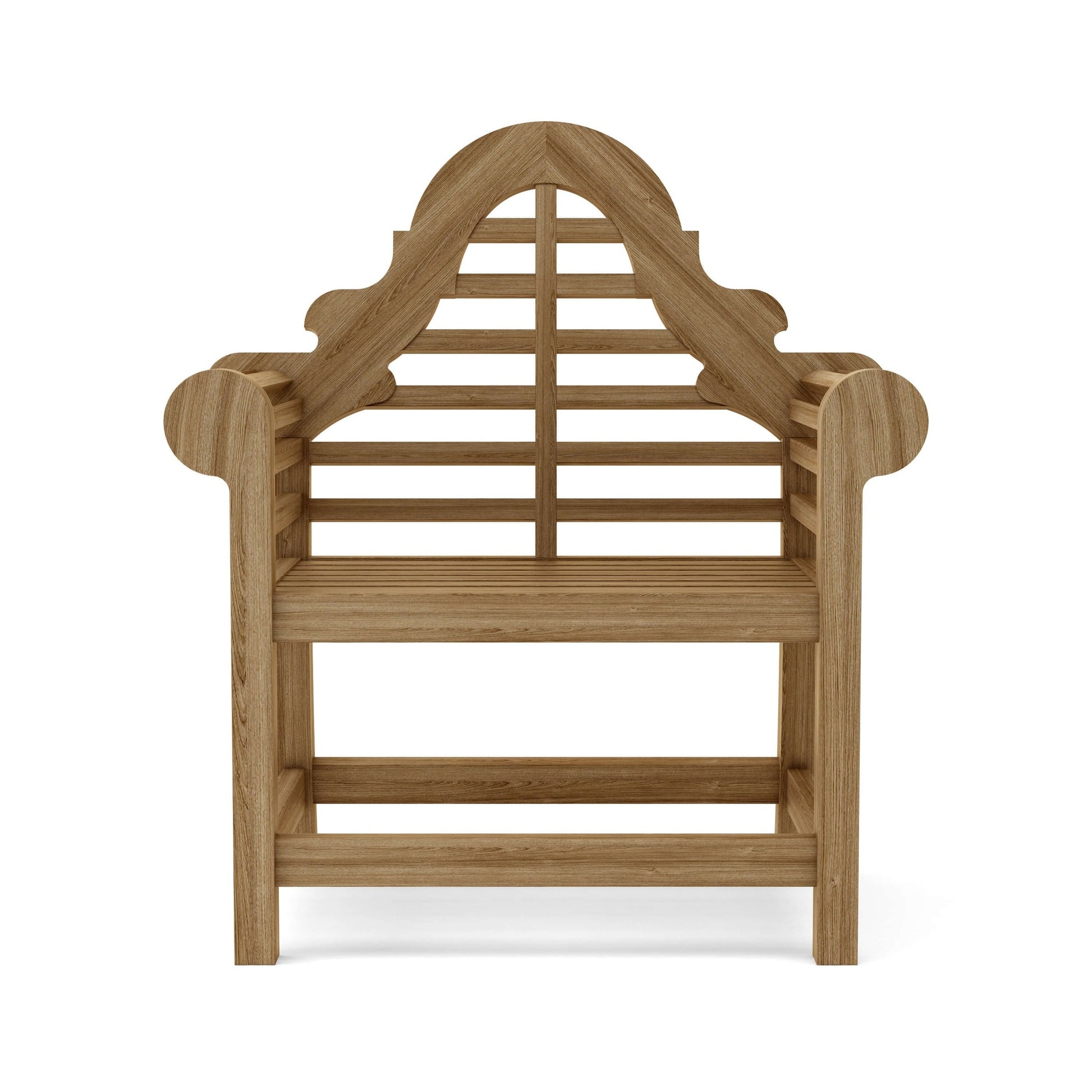 Wooden chair with lattice back on a white background