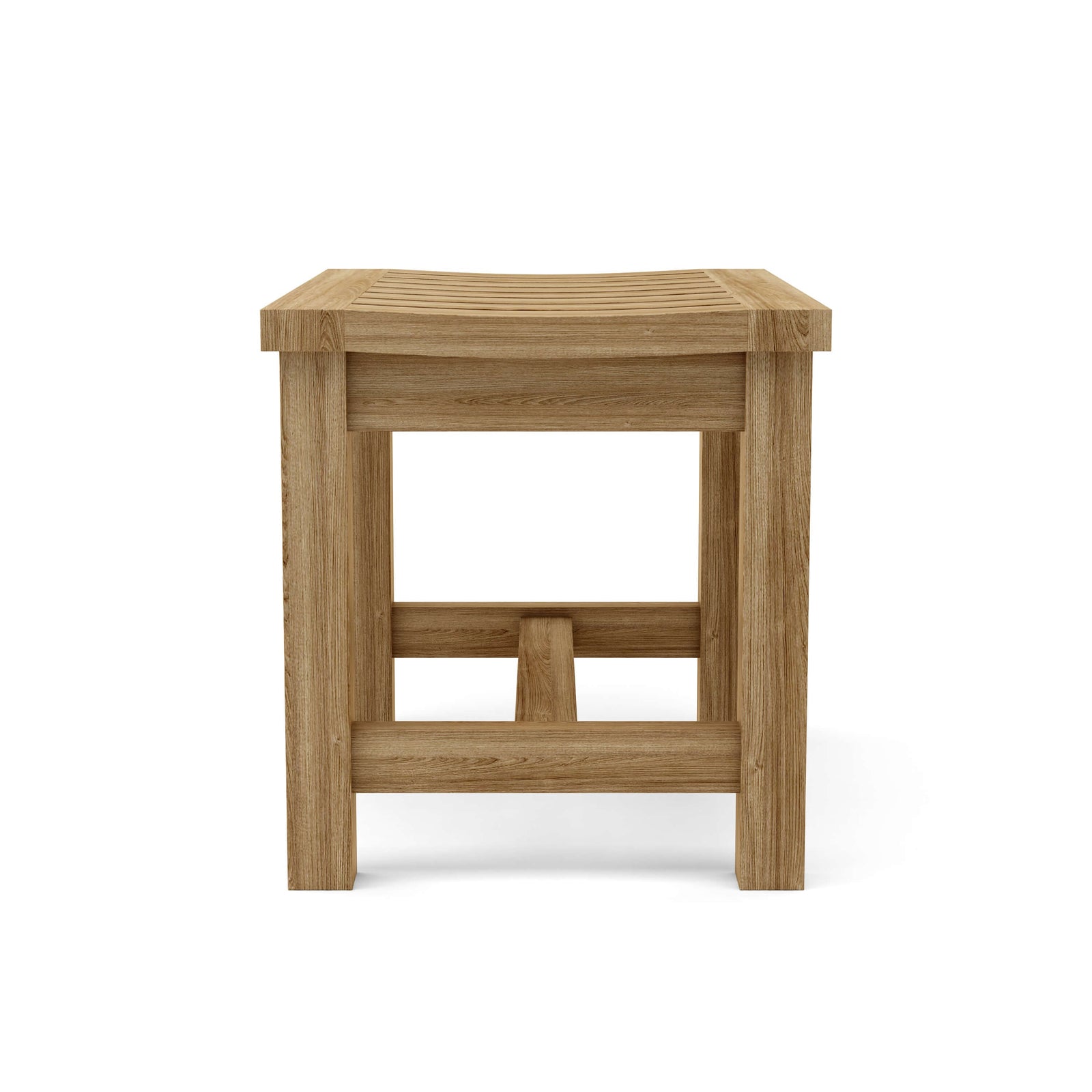 Wooden stool on a white background