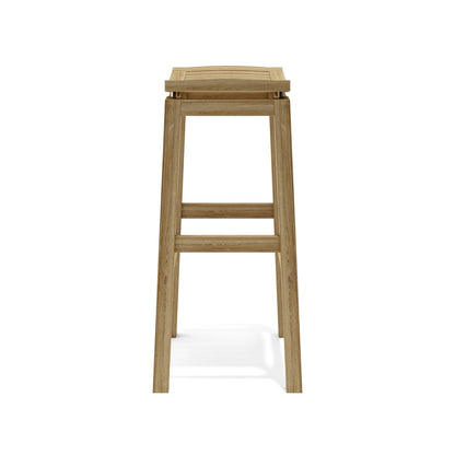 Wooden bar stool on a white background