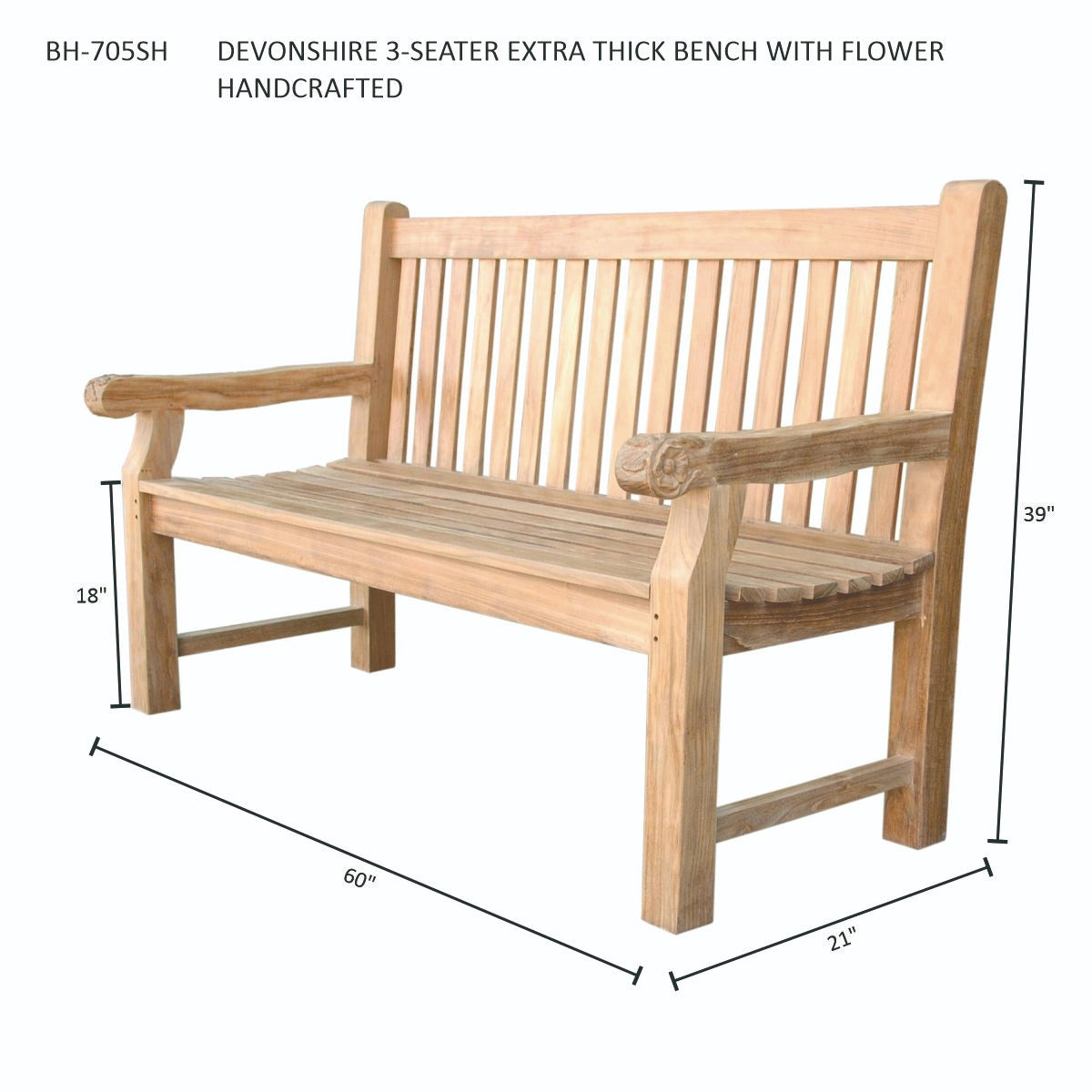 Devonshire Extra Thick Teak Benches – 3 & 4 Seater | BetterPatio // BetterPatio.com