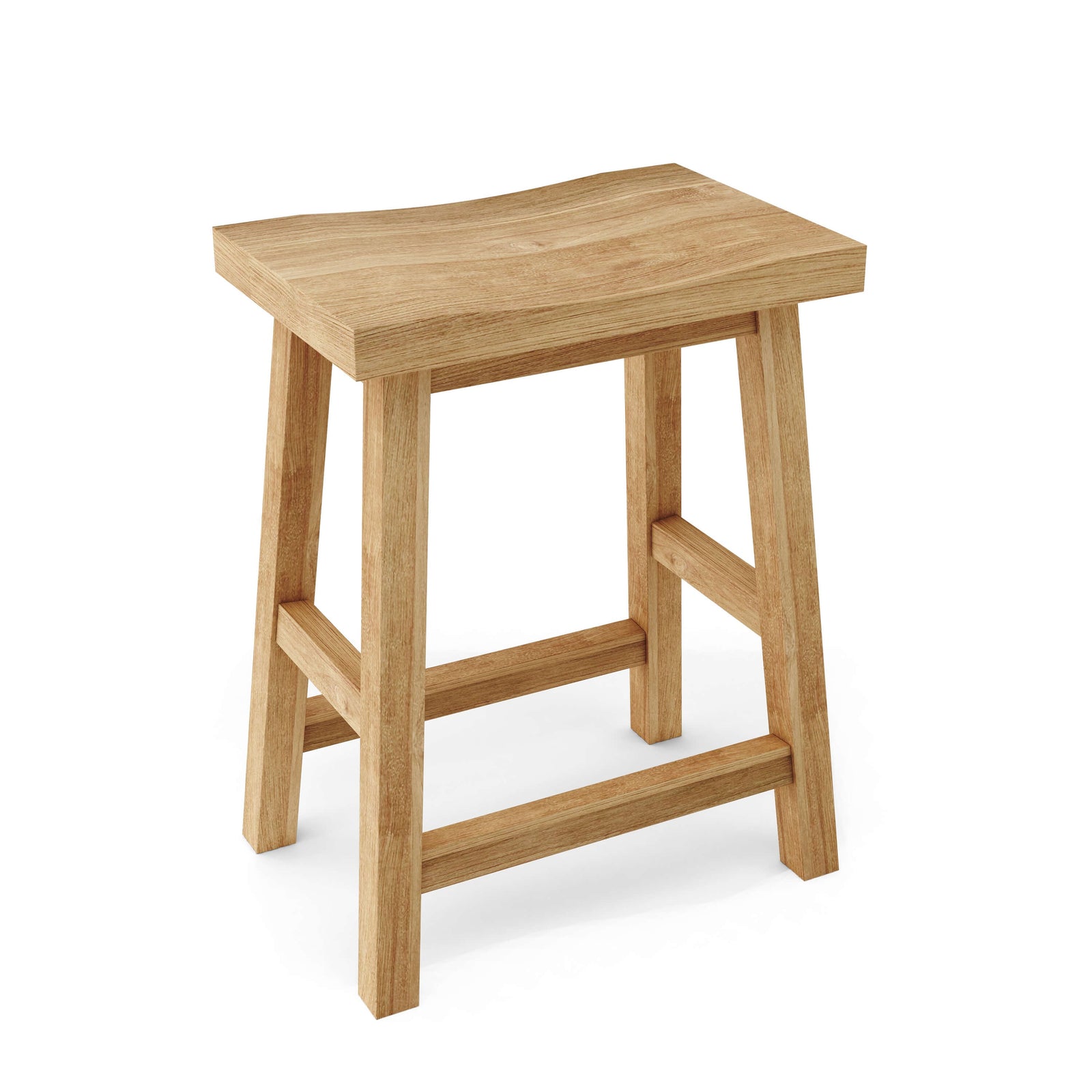 Wooden stool on a white background