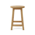 Alpine Round Teak Counter Stool - 24" Classic Outdoor Bar Stool