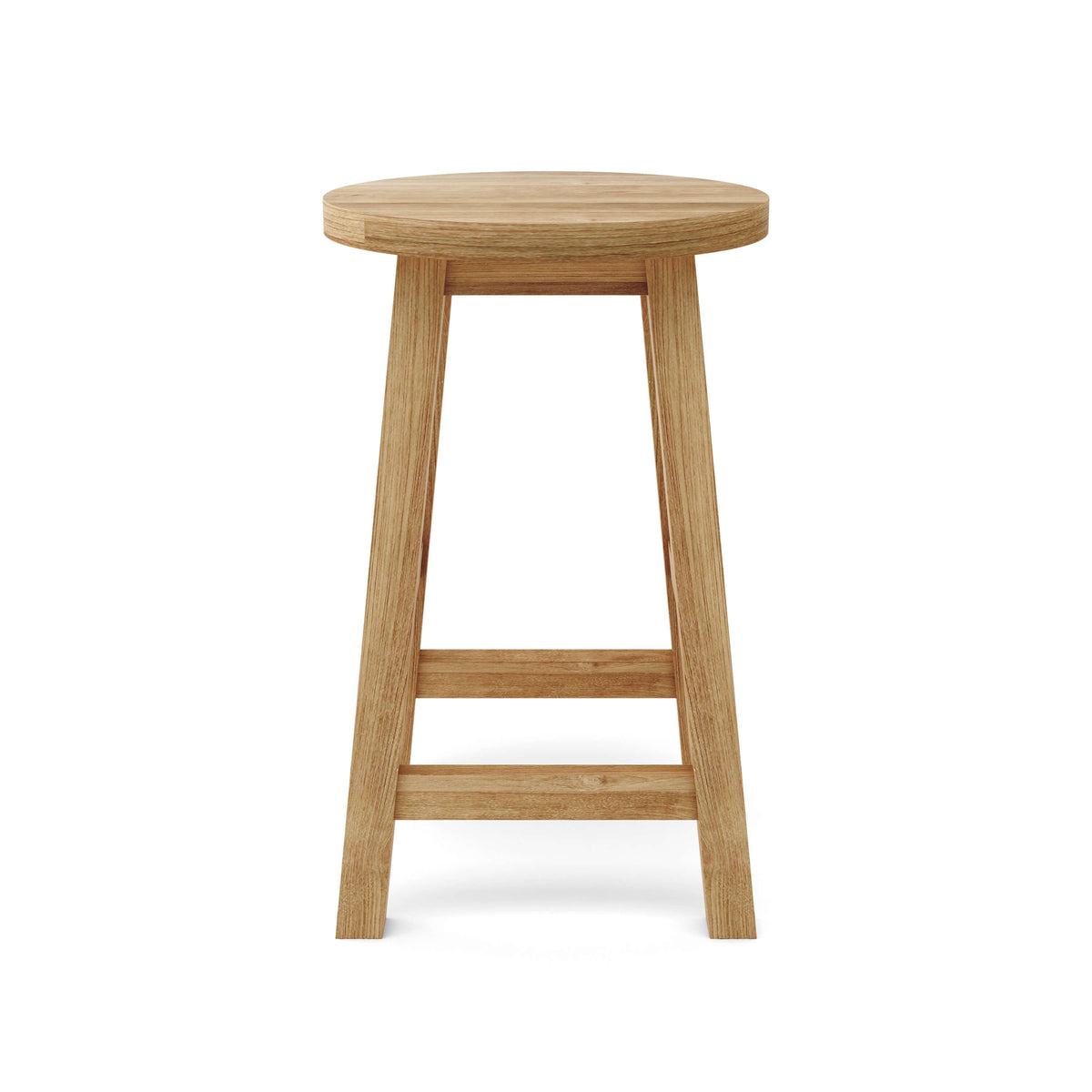 Wooden stool on a white background